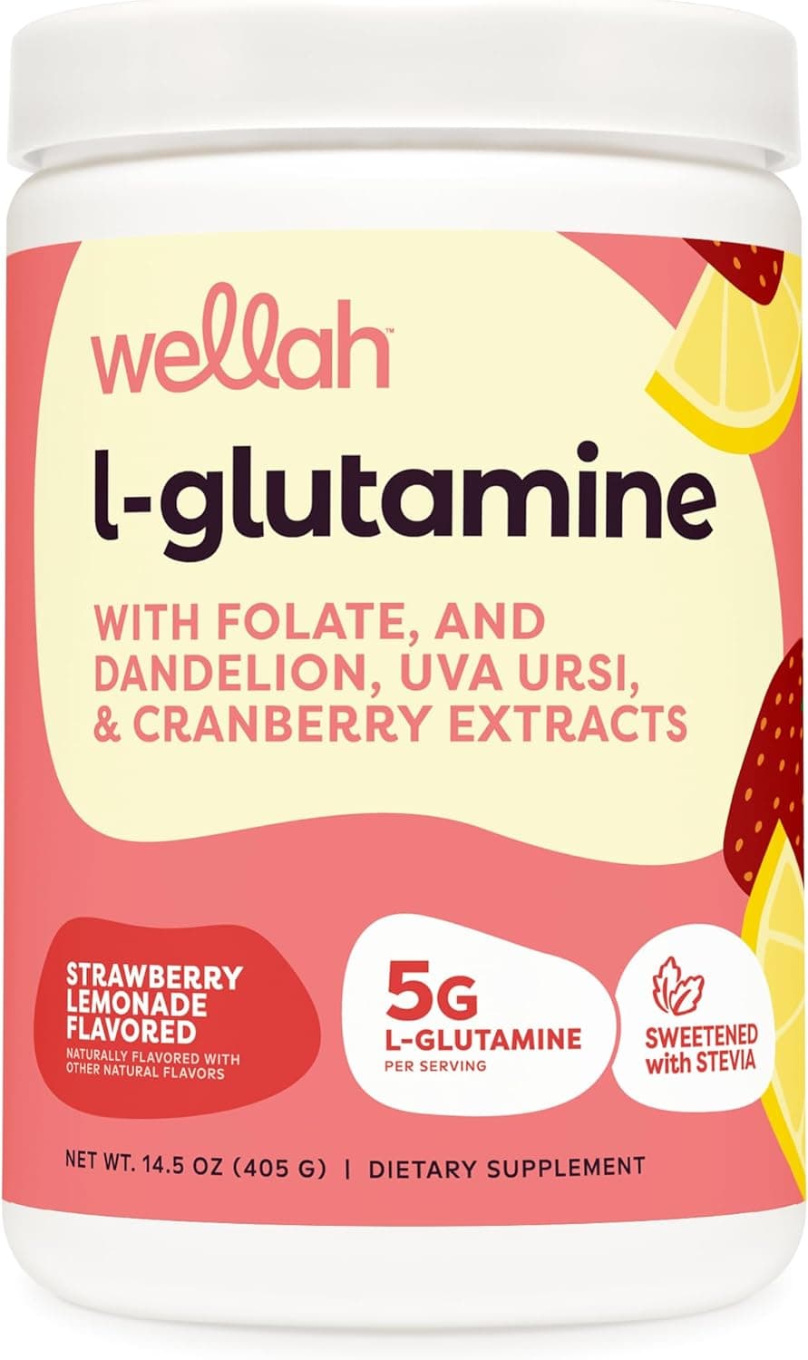 L-Glutamine Strawberry Lemonade Flavored (50 Servings) - 5g L-Glutamine Per Serving, Sweetened with Stevia